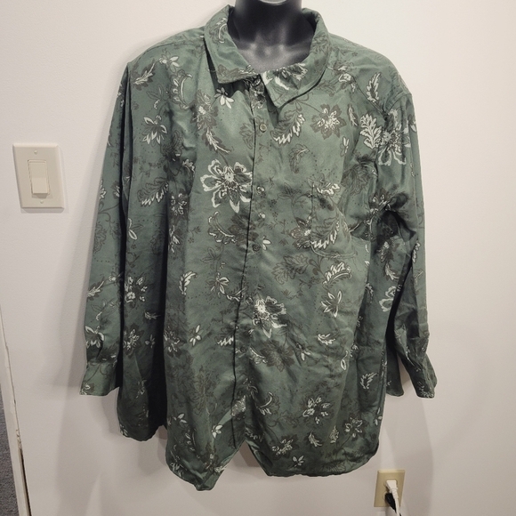 Woman within size 5x green floral boho shacket textured - Picture 1 of 7